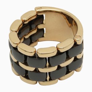 Ultra Ring Large K18yg Yellow Gold Black Ceramic Size 14 #54 from Chanel