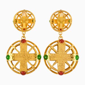 Gripoa Color Stone Circle Earrings Gp Womens Itkf5axucp6w from Chanel Set of 2