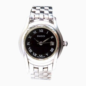 5500l reloj de cuarzo con esfera negra para mujer de Gucci