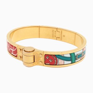 Charnier Pm Bracelet Bangle Horse Pattern Pink Red Multicolor from Hermes