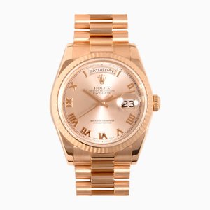 Orologio automatico con quadrante rosa in oro di Rolex