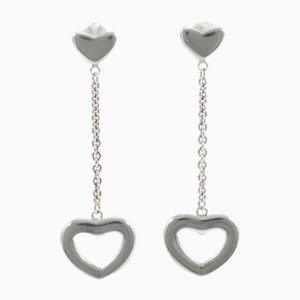 Heart Link Drop Silver Earrings from Tiffany, Set of 2