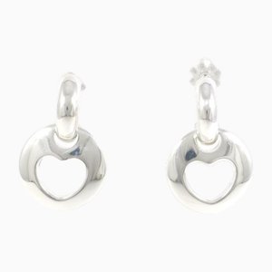 Aretes con forma de corazón de plata de Tiffany