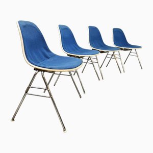 Vintage Fiberglass DSX Chairs by Eames for Vitra / Herman Miller, 1970s, Set of 4