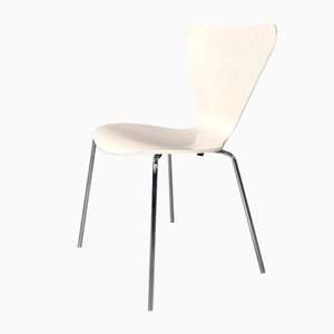 Italienische moderne weiß lackierte geschwungene Stühle, 1970er, 6 . Set