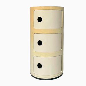 Italian White Nightstand Componibili by Anna Castelli Ferrieri for Kartell, 1970s