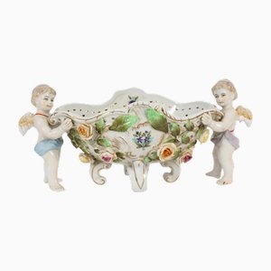 Centrotavola vintage in porcellana di Dresda, anni '90