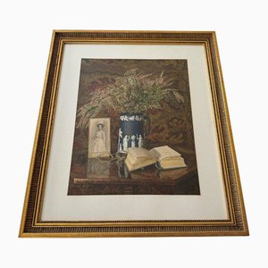 Valentin Nossikov, Still Life with Heather, Watercolor on Paper, 20th Century, Framed