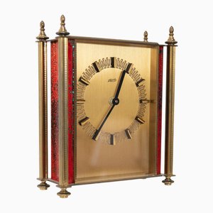 Reloj de escritorio Atlanta de latón, años 70