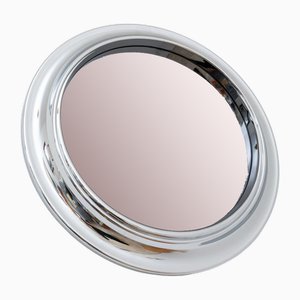 Vintage Chrome-Plated Wall Mirror, Italy, 1960s