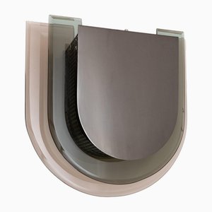 Lampada da parete in vetro a specchio, Italia, anni '70