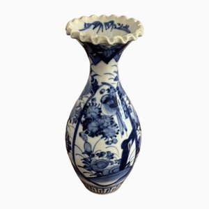 Antique Japanese Imari Blue and White Baluster Vase, 1900