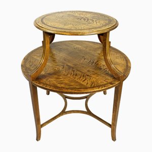 Tavolo vintage a due livelli in legno satinato, anni '20