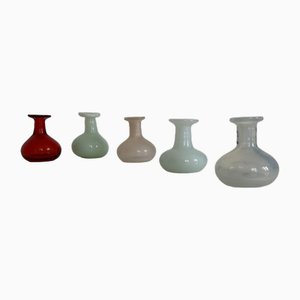 Juego de botellas vintage de vidrio en miniatura de Tapio Wirkkala para Iittala. Juego de 5