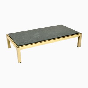 Vintage Italian Brass and Marble Coffee Table, 1970s