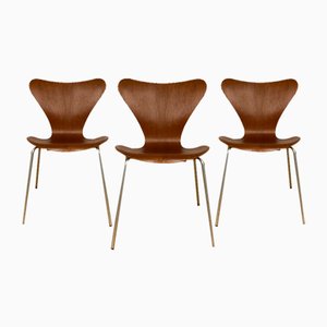 Chaises Modèle 3107 par Arne Jacobsen pour Fritz Hansen, 1950s, Set de 3