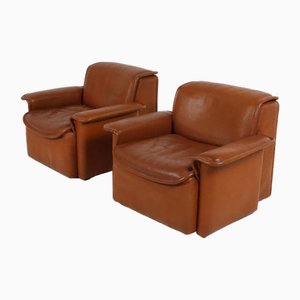 Vintage DS-12 Armchair in Cognac Leather from De Sede, 1970s, Set of 2