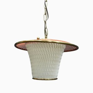Mid-Century Metal and Brass Pendant Lamp, 1950s