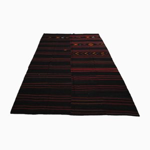 Turkish Pink Red Orange Wool Kilim Rug, 1960s