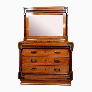 Empire Mahogany Dressing Chest with Psyche Mirror, 1880s