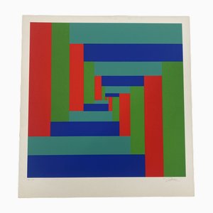 Richard Paul Lohse, Movimento di quattro gruppi contrastanti da un centro, 1967, Serigrafia