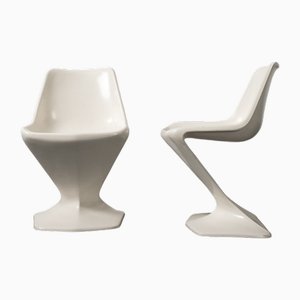 Chaises en Fibre de Verre, 1960s, Set de 2