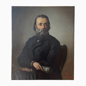 Eugène Beyler, Portrait d'homme assis à la Torah, óleo sobre lienzo