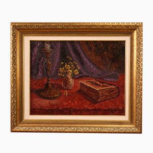 Artiste Italien, Nature Morte, 1942, Huile sur Masonite, Encadrée