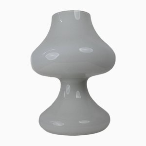 Lámpara de mesa hongo blanca, años 70