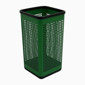 Green Bin / Umbrella Holder in Perforated Metal from Neolt, 1980s