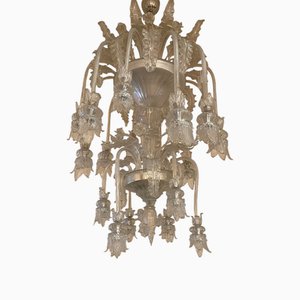 Transparenter Kronleuchter aus Muranoglas im italienischen Stil von Simoeng