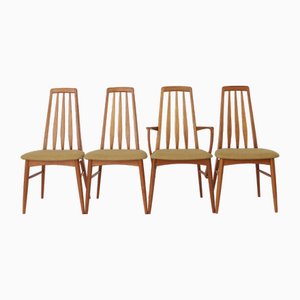 Danish Teak Eva Chairs by Niels Koefoed, 1960s, Set of 6