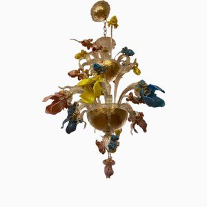 Lámpara de araña de cristal de Murano estilo italiano con flores de Simoeng