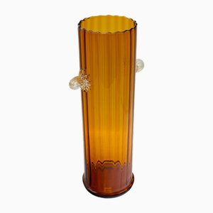 Tall Vintage French Ribbed Vase, 1930s