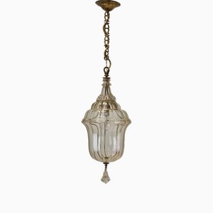 Italian Cut Crystal Hanging Lantern, 1900