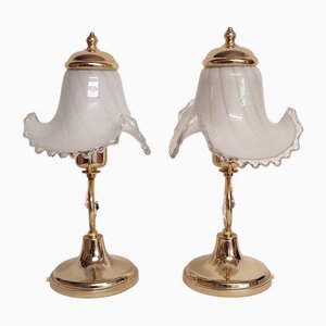 Crystal Table Lamps. Italy, 1970s, Set of 2