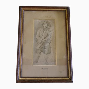 C. Jacquand, Dessin d'un soldat, 1832, Dessin au crayon, Encadré