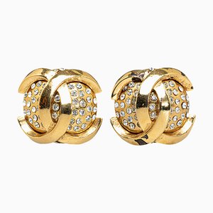 CC Rhinestone Clip-On Earrings from Chanel