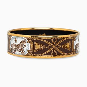 Wide Enamel Bangle Costume Bracelet from Hermes