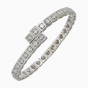 Bracelet Jonc Diamants Tectonic en Or Blanc de Cartier
