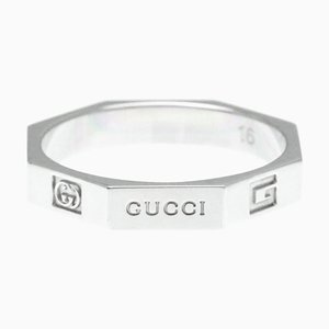 Anillo octogonal en oro blanco de Gucci