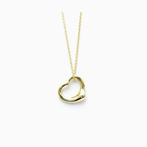 Collar de oro amarillo con corazón abierto de Tiffany