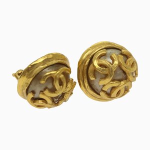 Triple Coco Earrings in Gold from Chanel, Set of 2