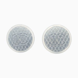 Button Earrings in Gray from Chanel, Set of 2