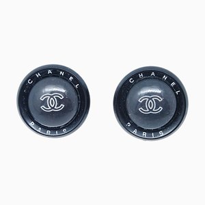 Button Earrings in Silver from Chanel, Set of 2