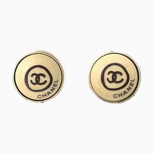 Button Pierced Earrings from Chanel, Set of 2
