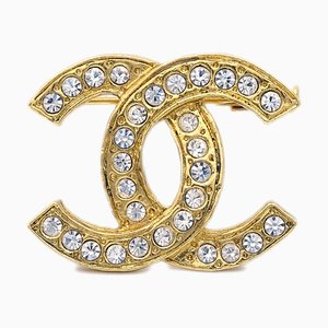 Broche CC con diamantes de imitación de Chanel