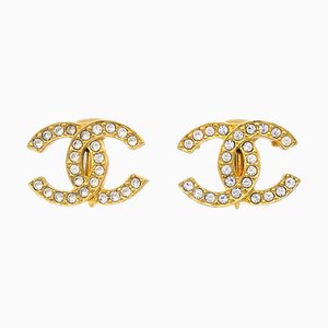 CC Rhinestone Earrings from Chanel, Set of 2