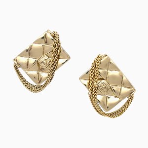 Gold Bag Earrings from Chanel, Set of 2