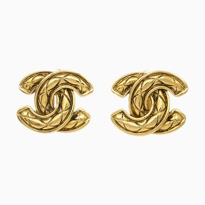Gold CC Earrings from Chanel, Set of 2
